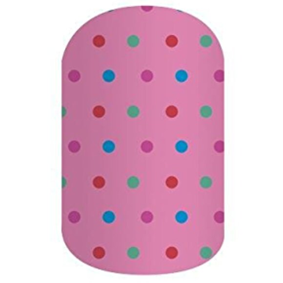 Full Sheet of Strawberry Shortcake Nail Wraps - Pink with Polka Dot Nail Wraps - Picture 1 of 3